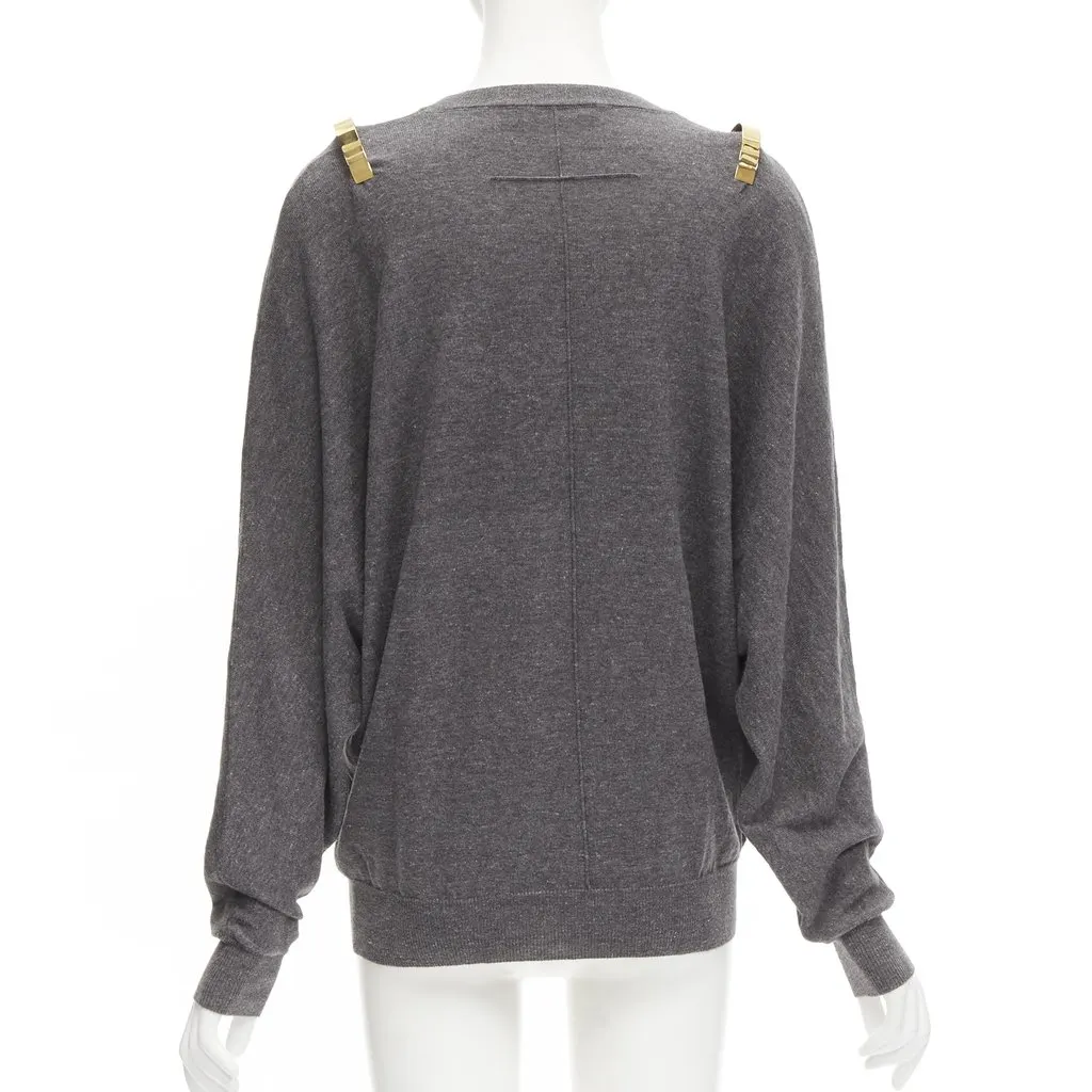 Givenchy Shoulder Bar Sweater Grey Wool Never worn - Box View