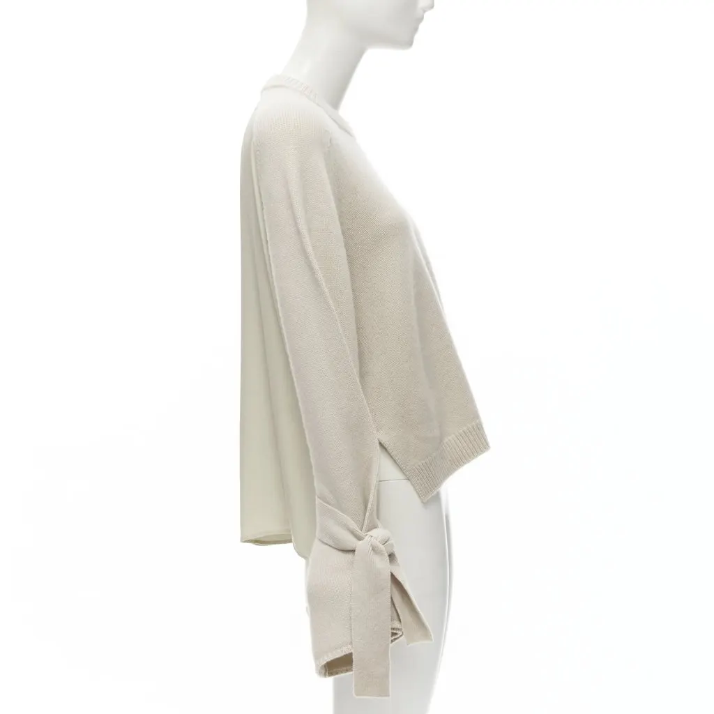 Tibi Bow Tie Sweater Beige Cashmere Very good - Model View