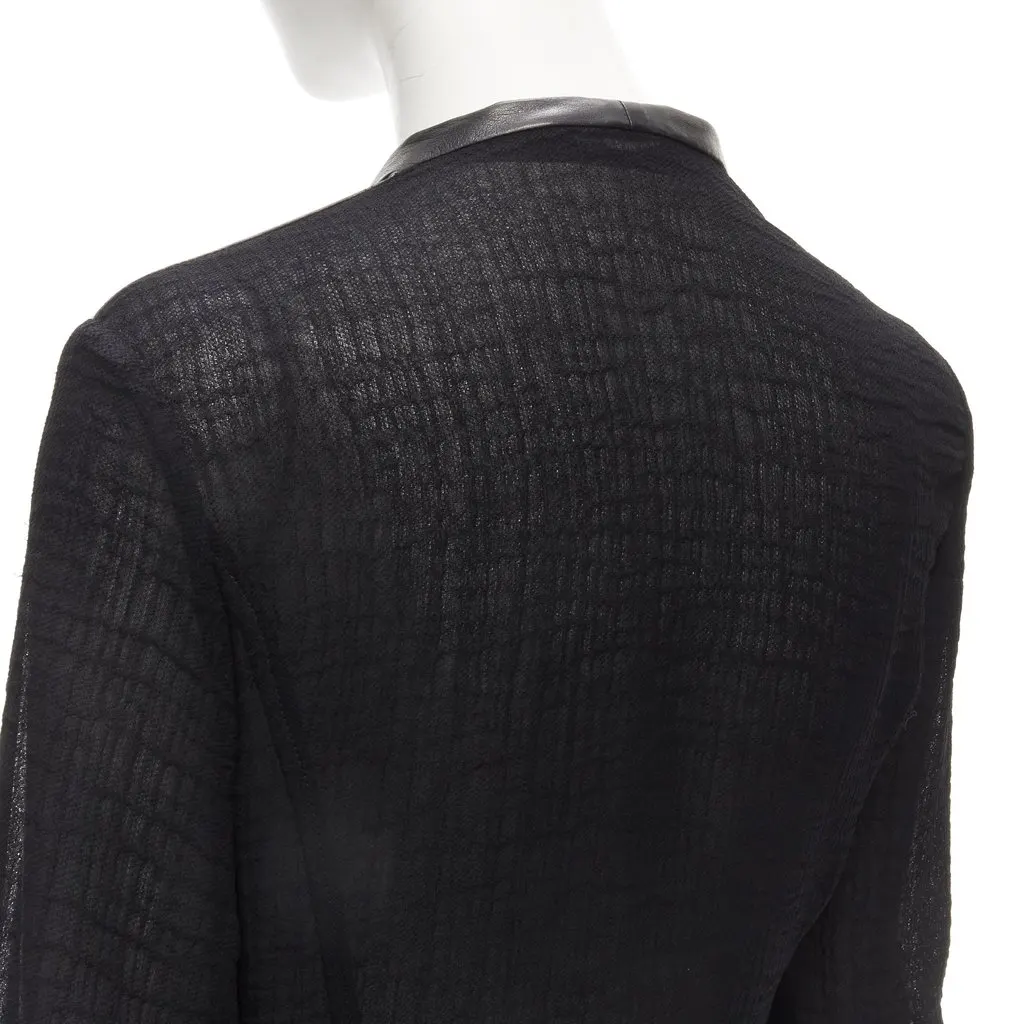 Helmut Lang Black Leather Biker Jacket Black Acetate Very good - Back View