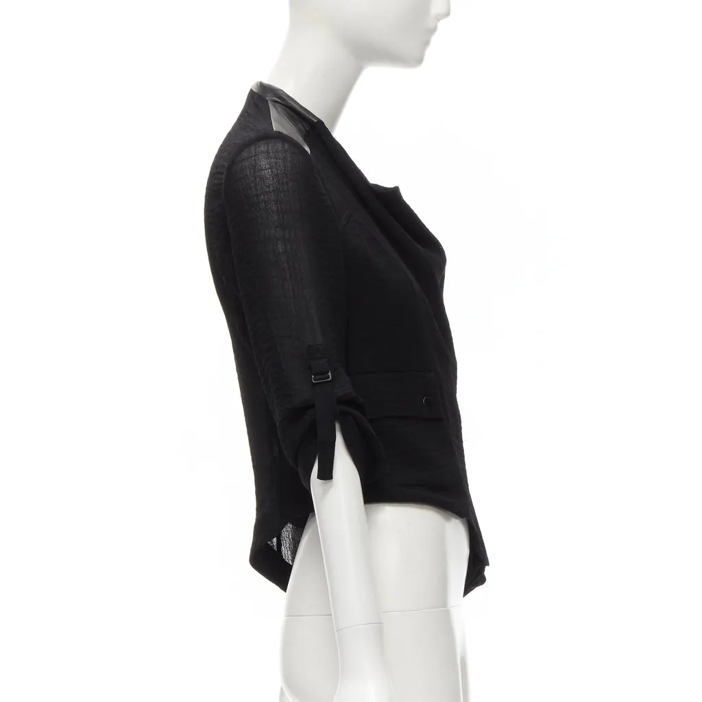 Helmut Lang Black Leather Biker Jacket Black Acetate Very good - Box View