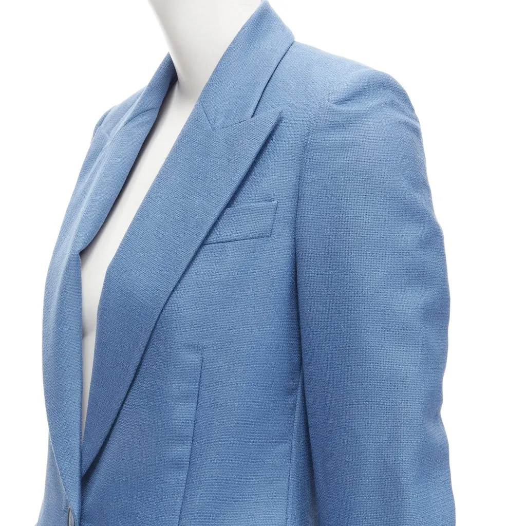 Stella McCartney Rubberised Button Blazer Blue Wool Never worn - Back View