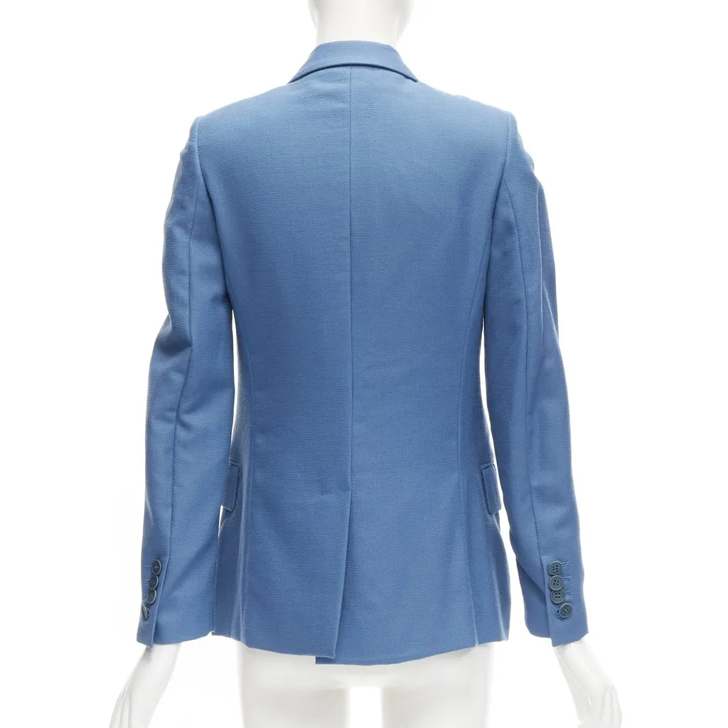Stella McCartney Rubberised Button Blazer Blue Wool Never worn - Box View