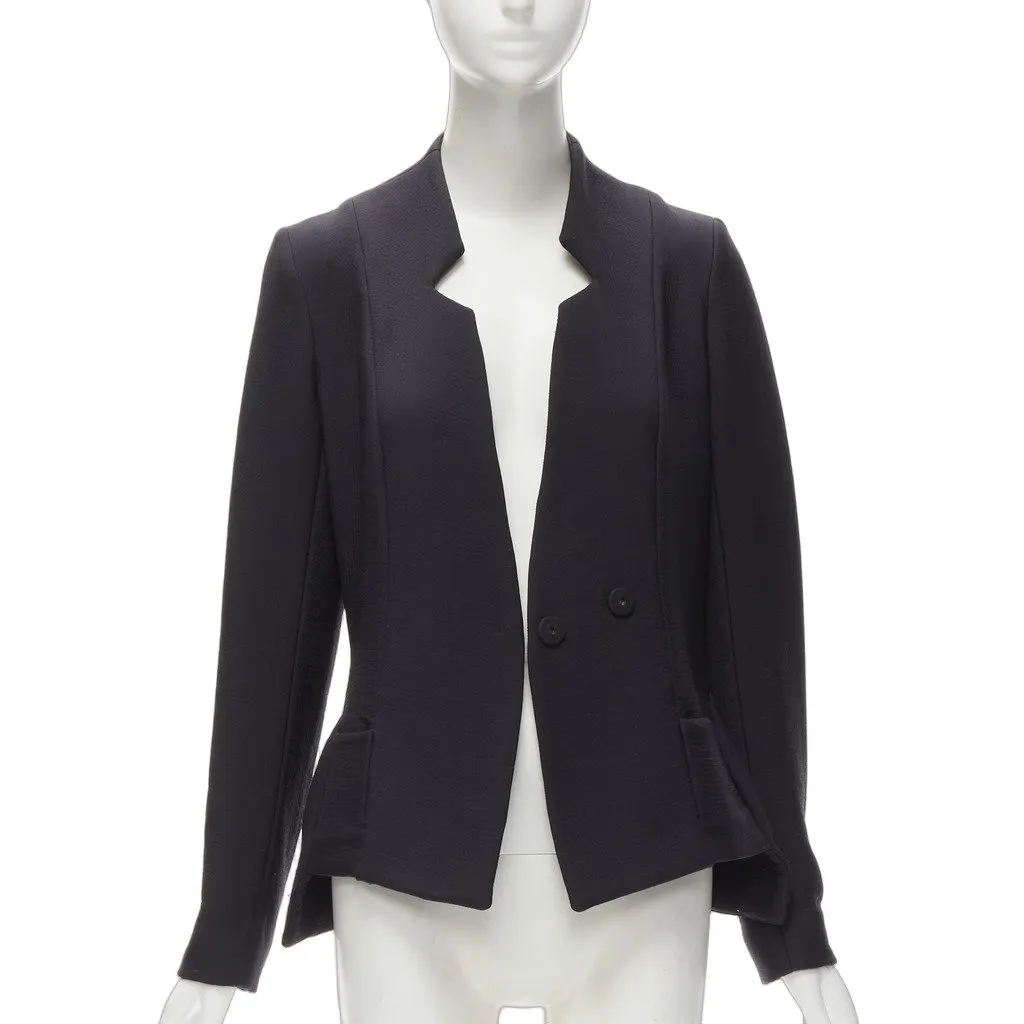 ZERO+MARIA CORNEJO Black Cutout Jacket Black Wool Good - Front View