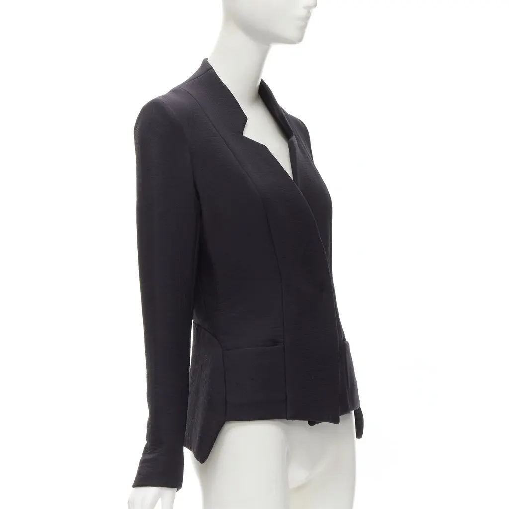 ZERO+MARIA CORNEJO Black Cutout Jacket Black Wool Good - Model View
