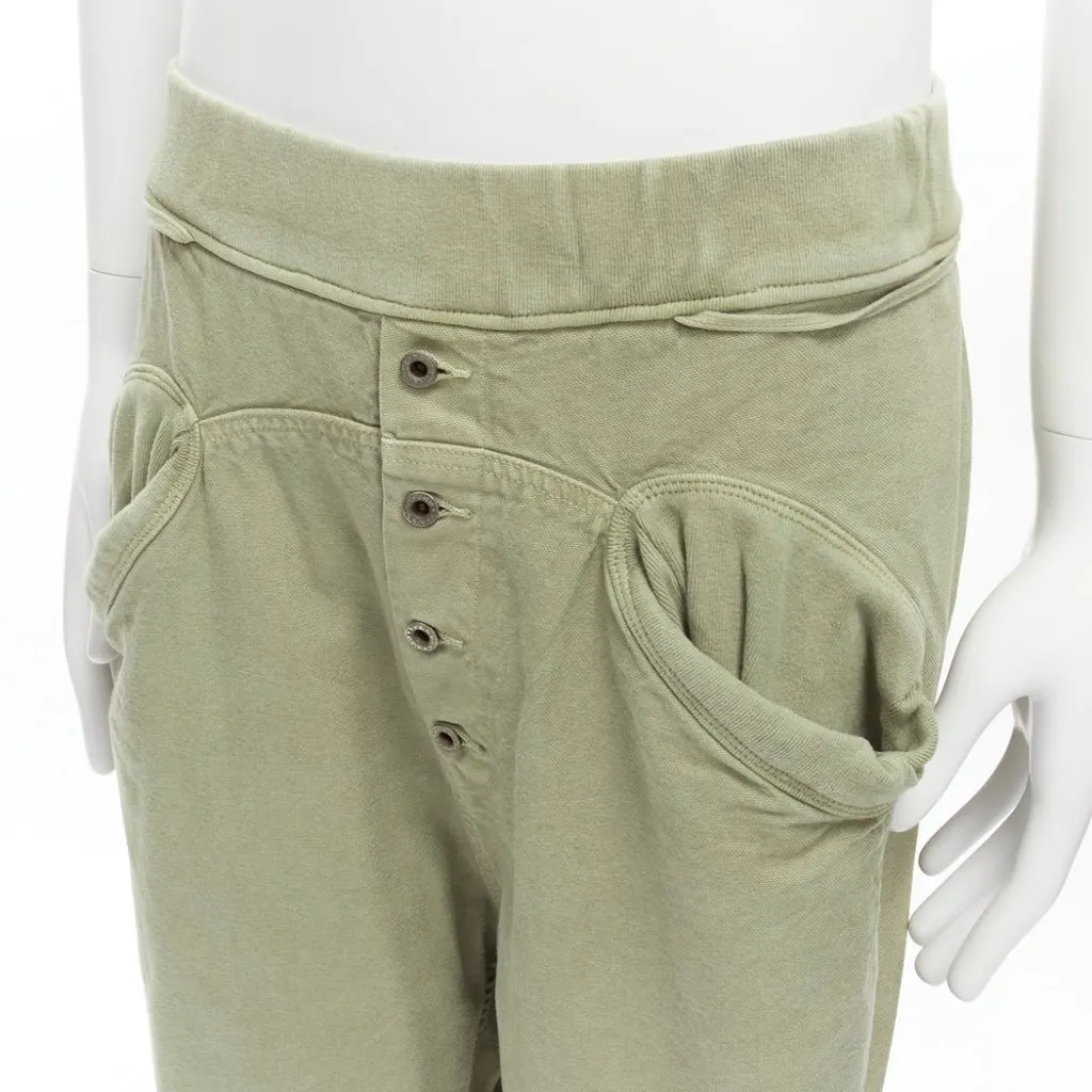 Kapital Distressed Cotton Pants Green Cotton Very good - Back View