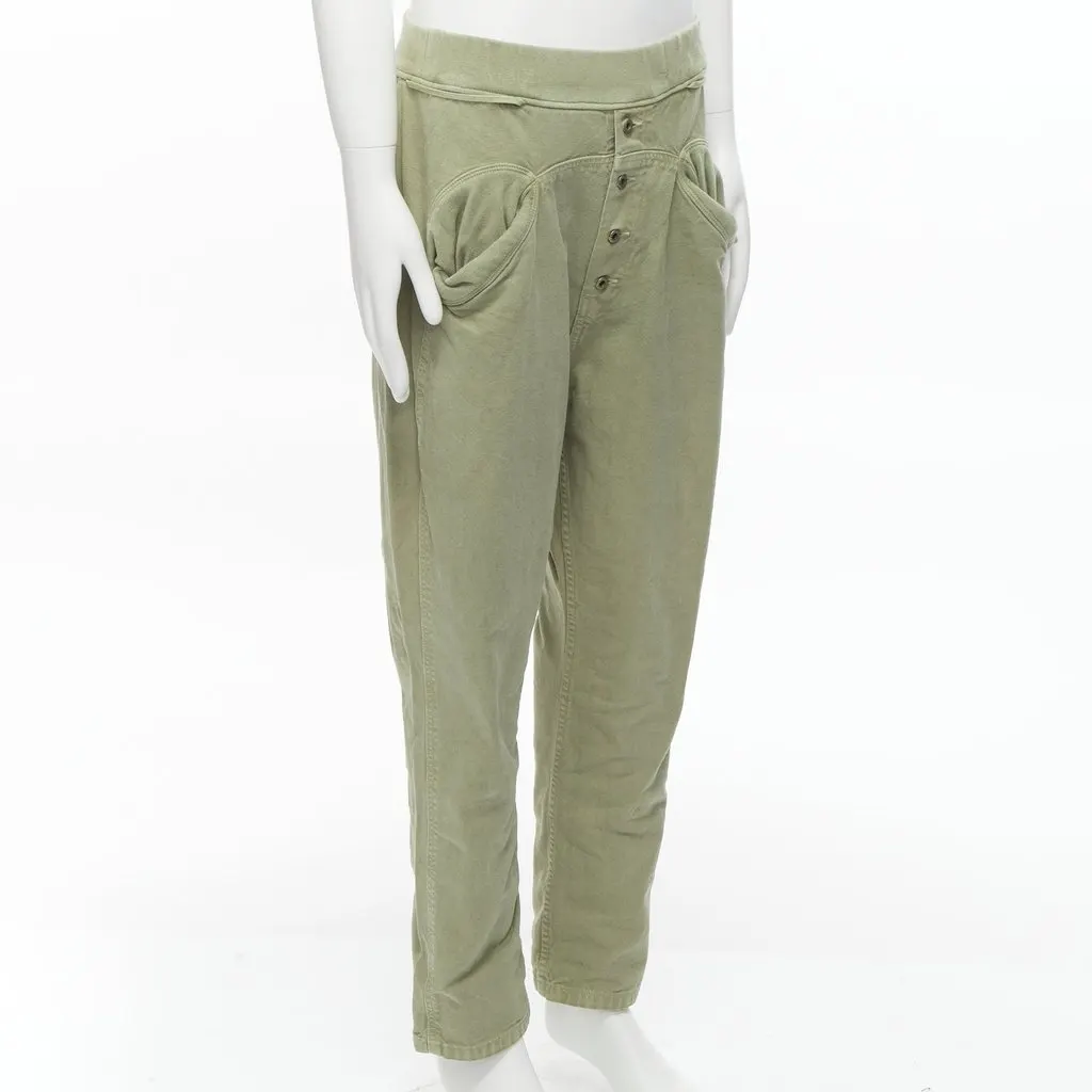 Kapital Distressed Cotton Pants Green Cotton Very good - Inside View