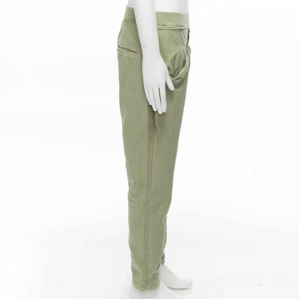 Kapital Distressed Cotton Pants Green Cotton Very good - Model View