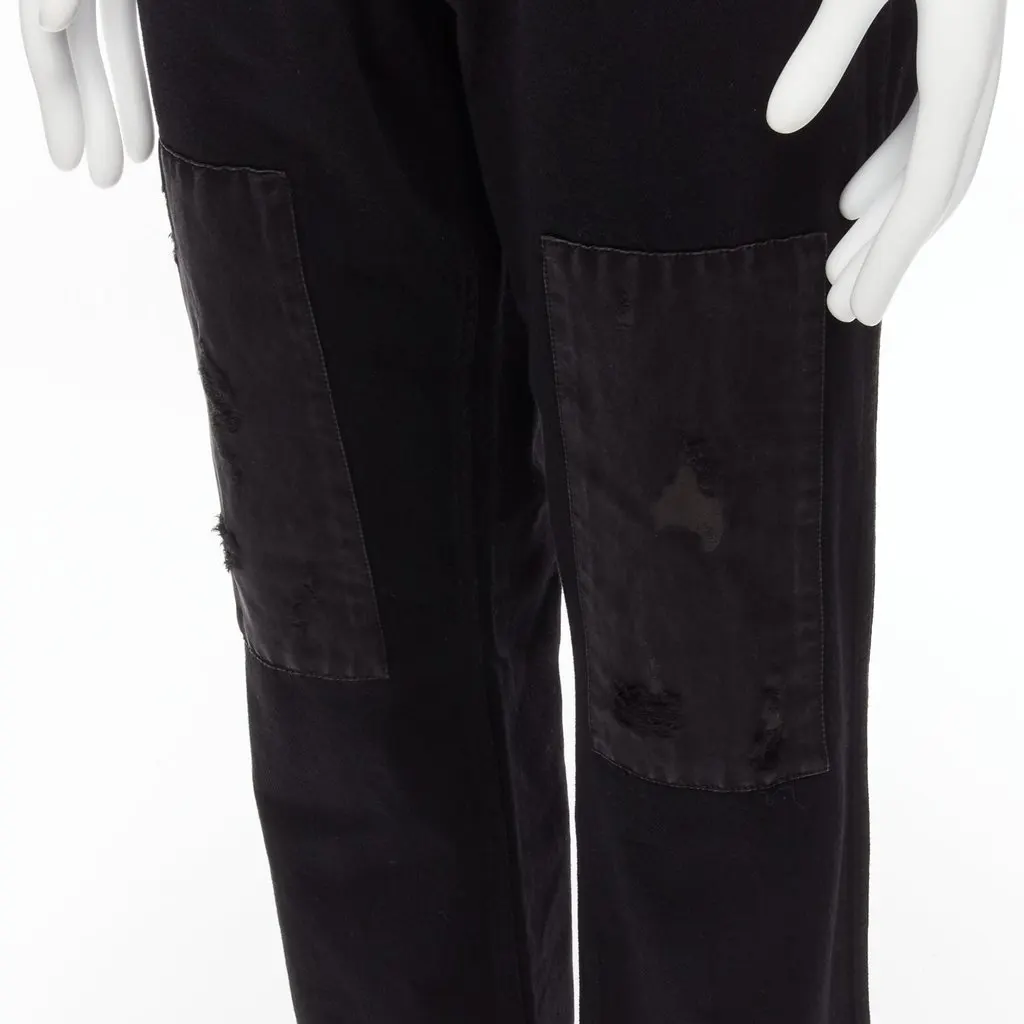 Calvin Klein Satin Patch Jeans Black Cotton Never worn - Back View