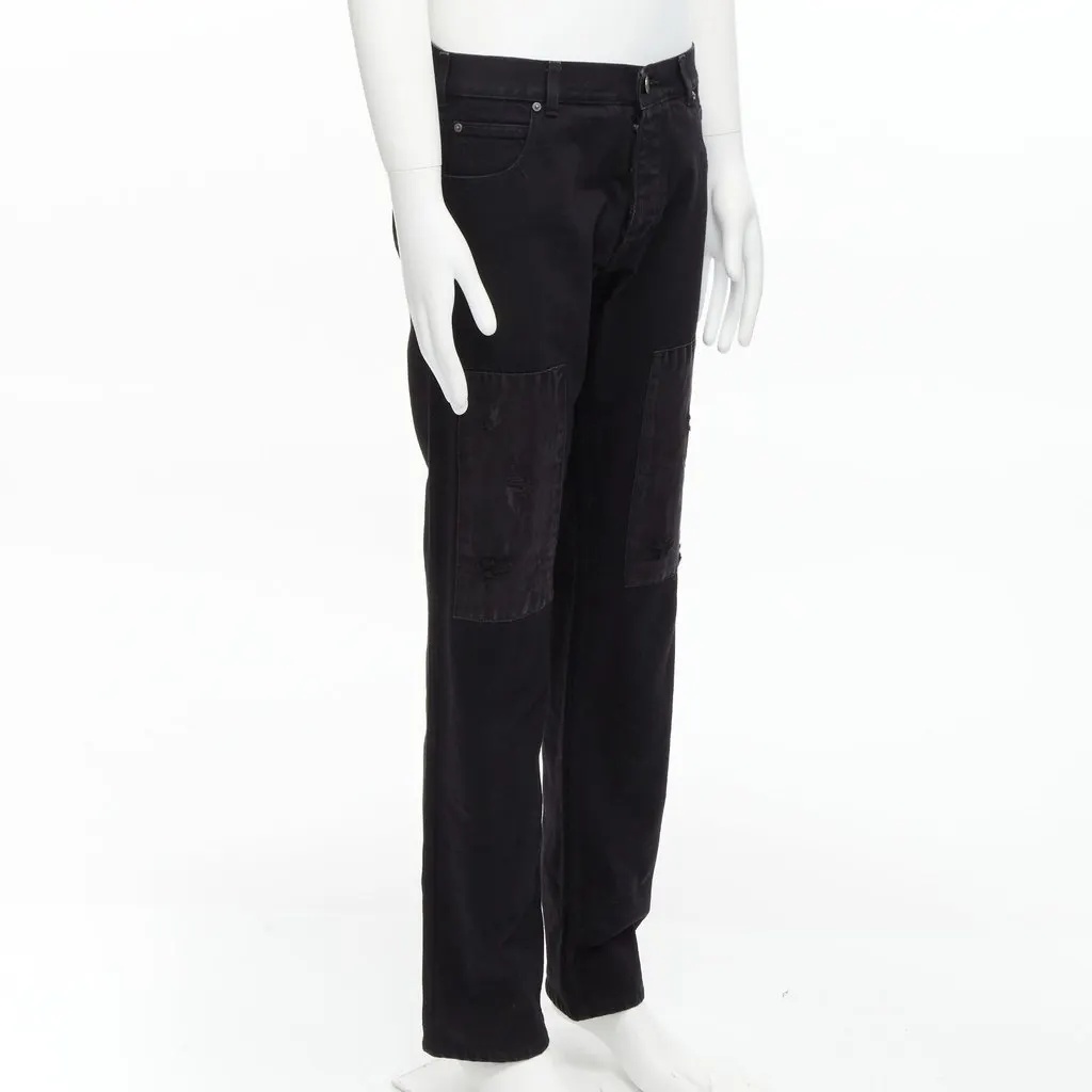 Calvin Klein Satin Patch Jeans Black Cotton Never worn - Inside View