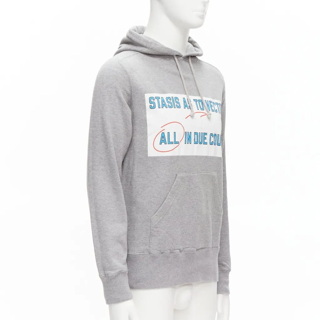 Sacai Slogan Print Hoodie Grey Cotton Good - Inside View