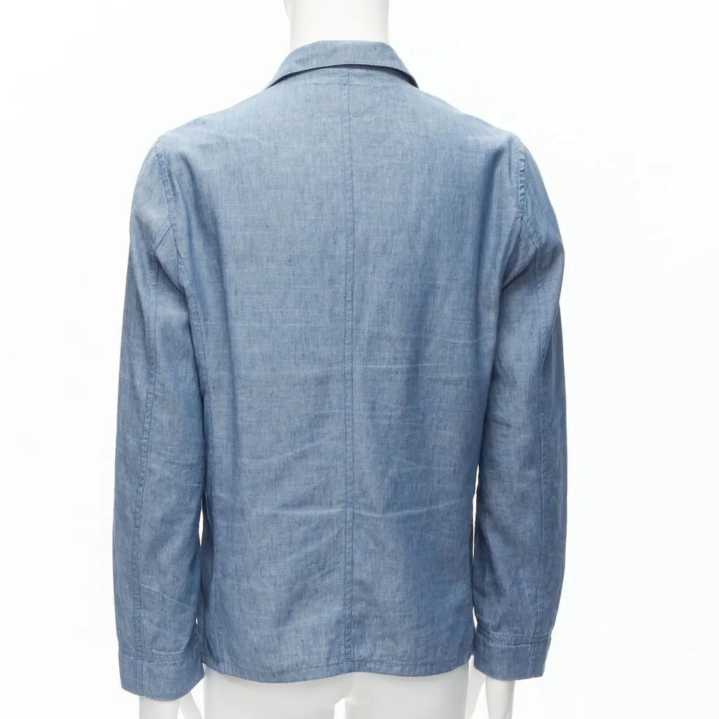 Maison Kitsune Blue Textured Blazer Jacket Blue Cotton Never worn - Box View