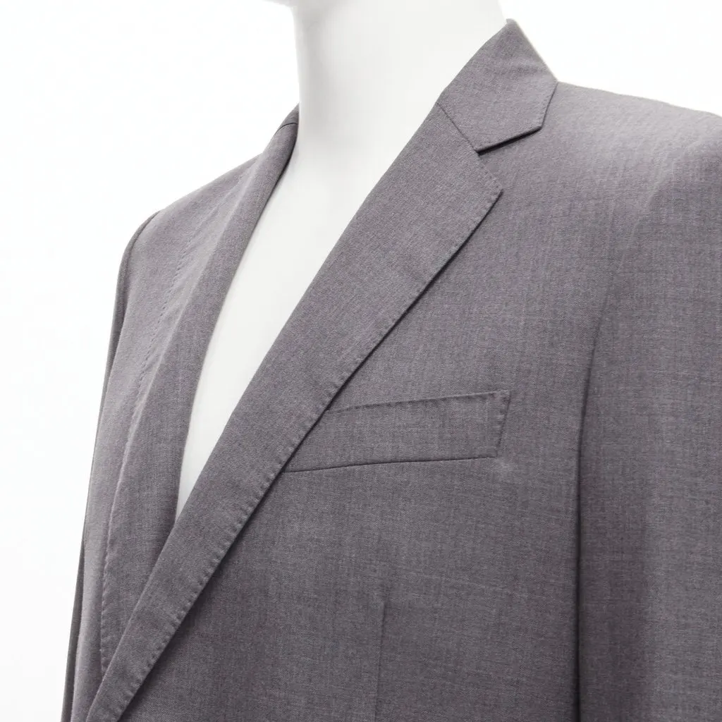Unsigned Pink Lining Blazer Grey Wool Never worn - Back View