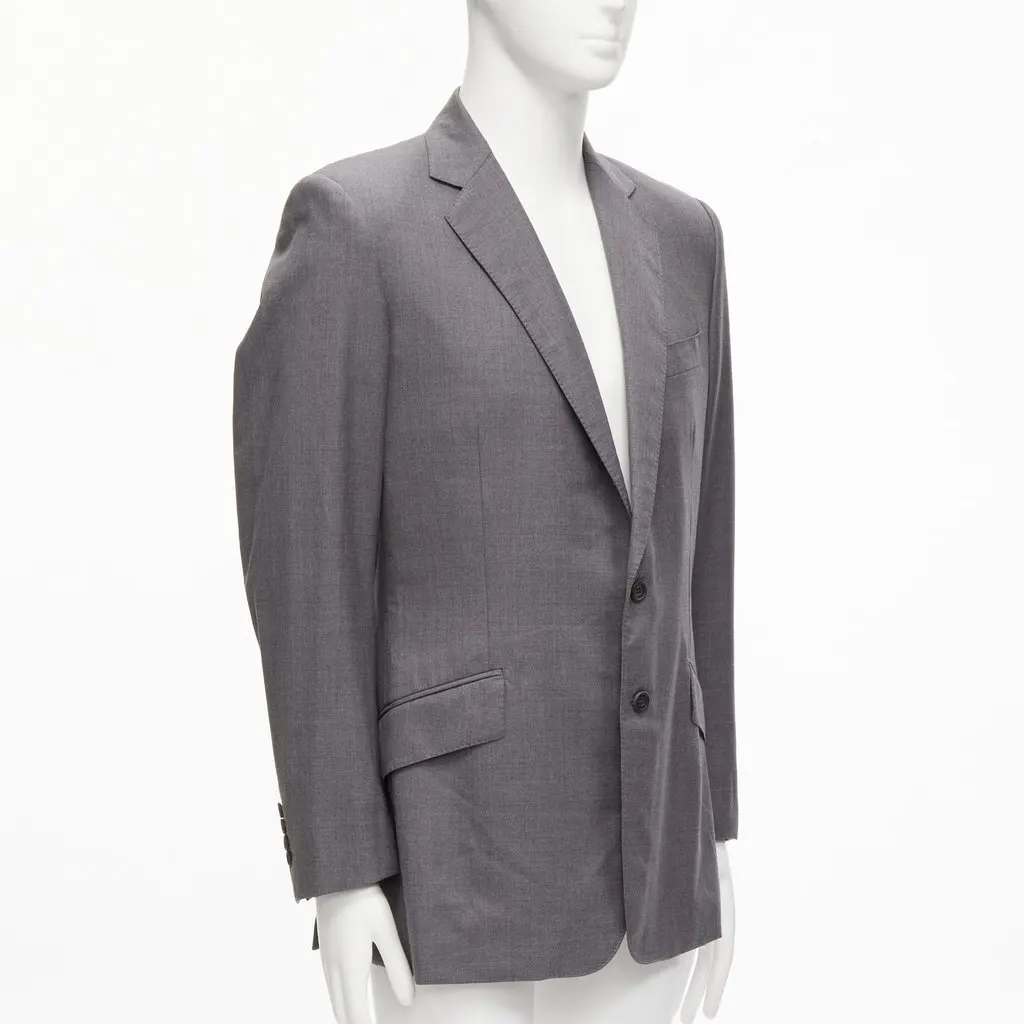 Unsigned Pink Lining Blazer Grey Wool Never worn - Inside View