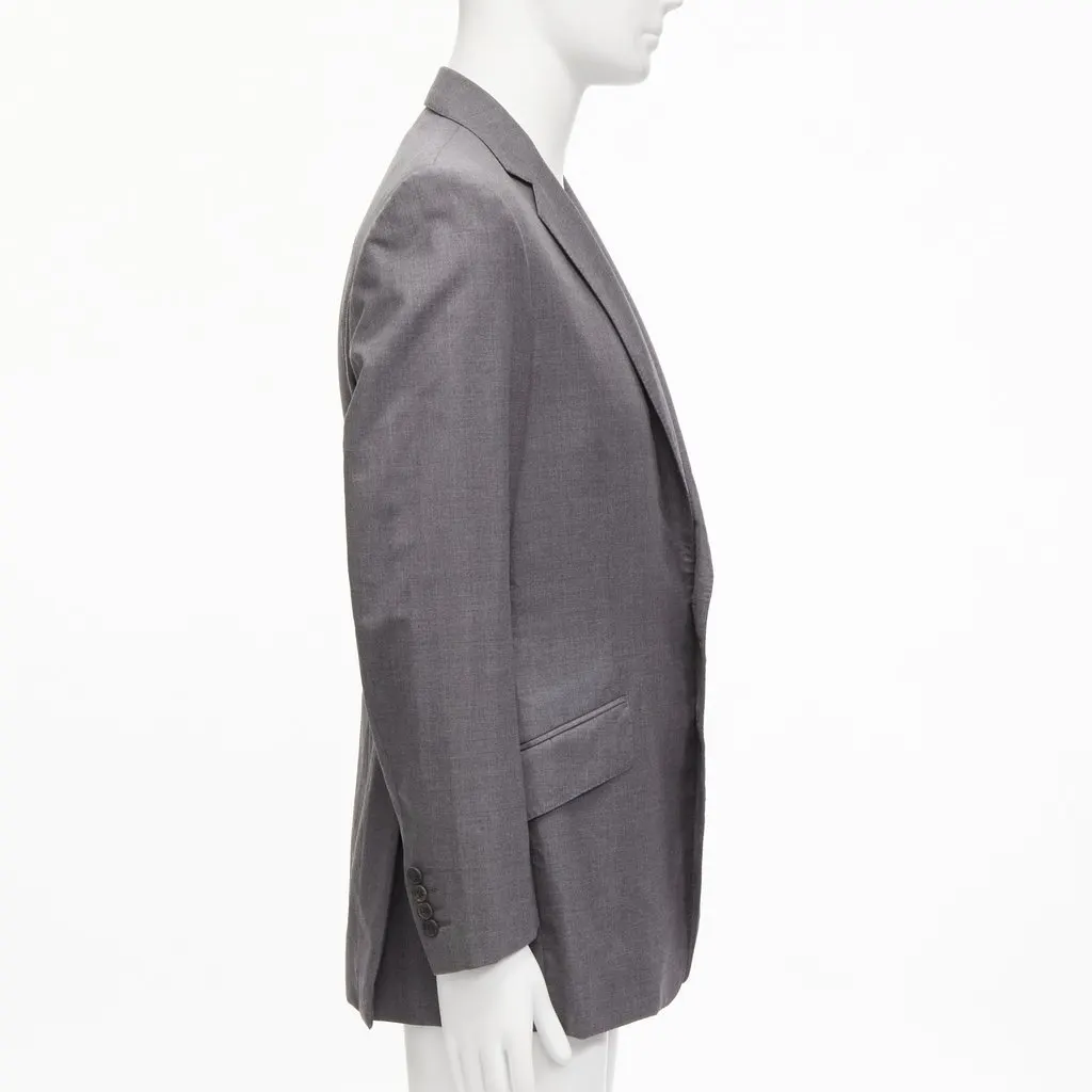 Unsigned Pink Lining Blazer Grey Wool Never worn - Model View