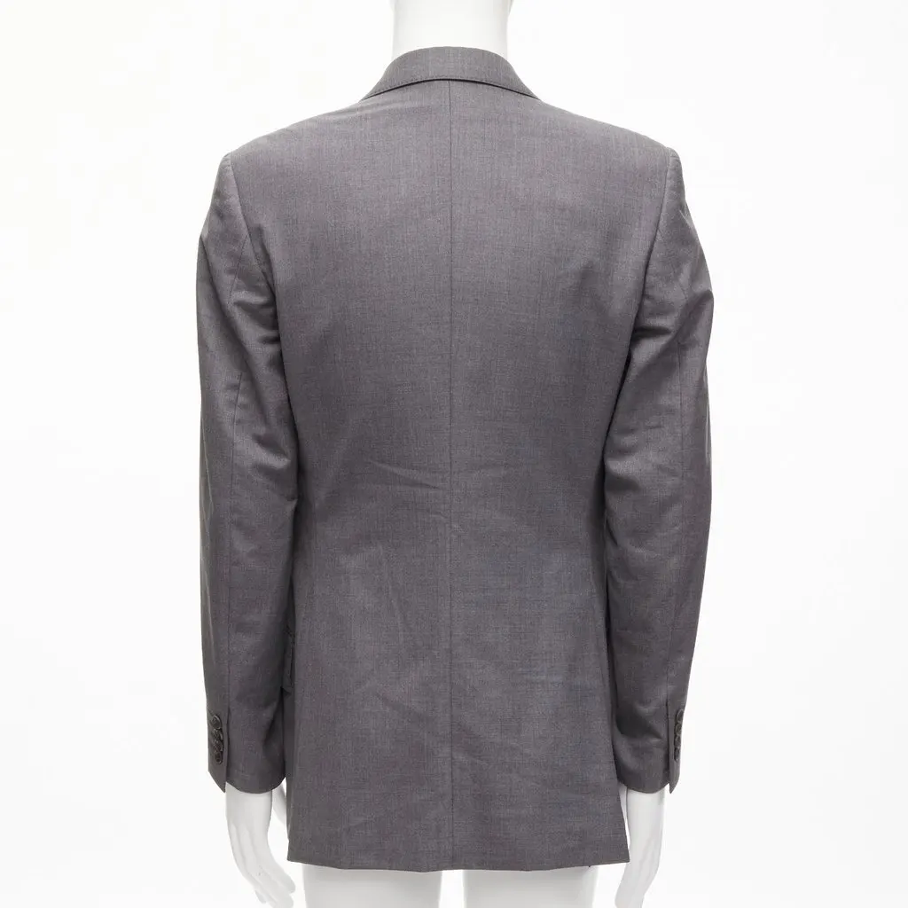 Unsigned Pink Lining Blazer Grey Wool Never worn - Box View