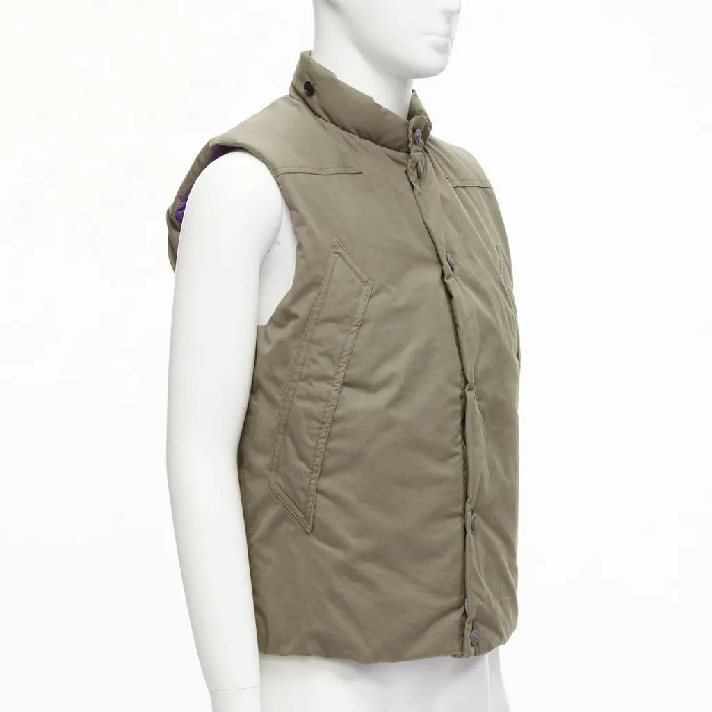 Unsigned Khaki Padded Puffer Vest Khaki Cotton Good - Inside View