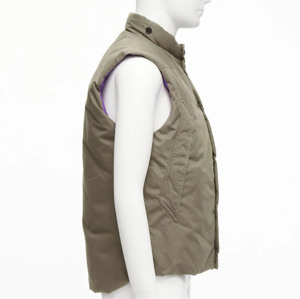Unsigned Khaki Padded Puffer Vest Khaki Cotton Good - Box View