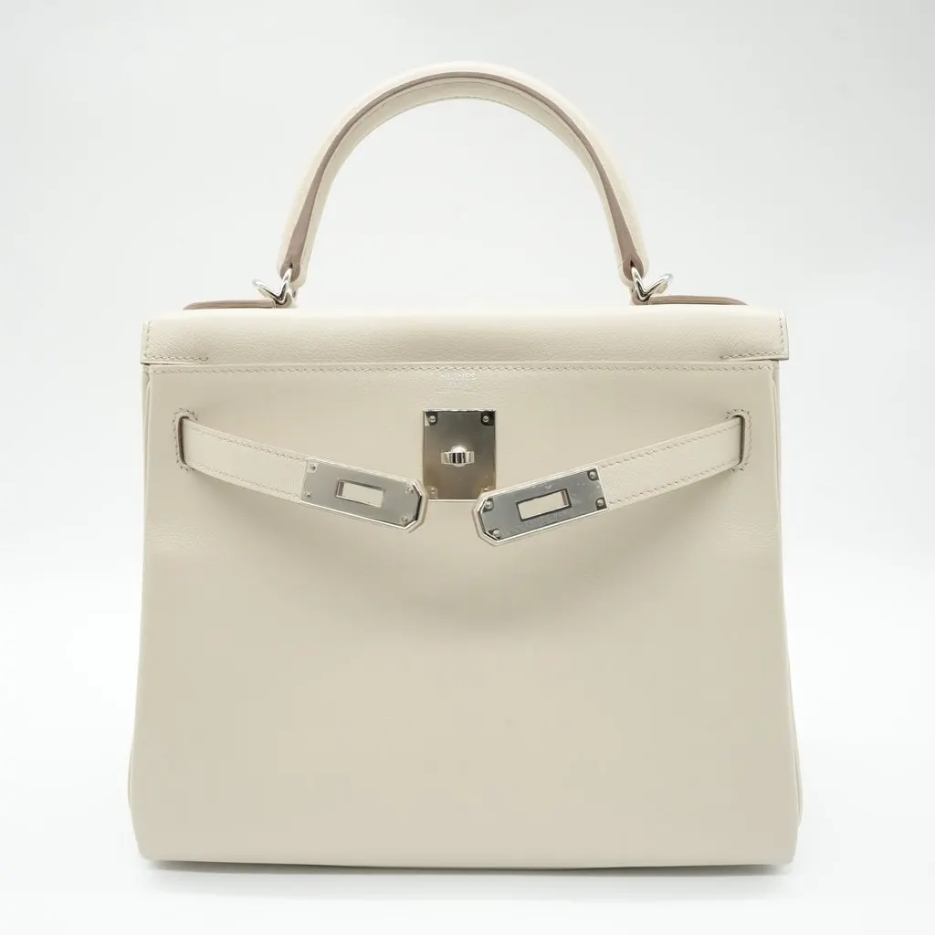 Hermès Kelly 28 Craie Togo Leather Palladium HW Stamp:W(2024) Beige Leather Good - Box View