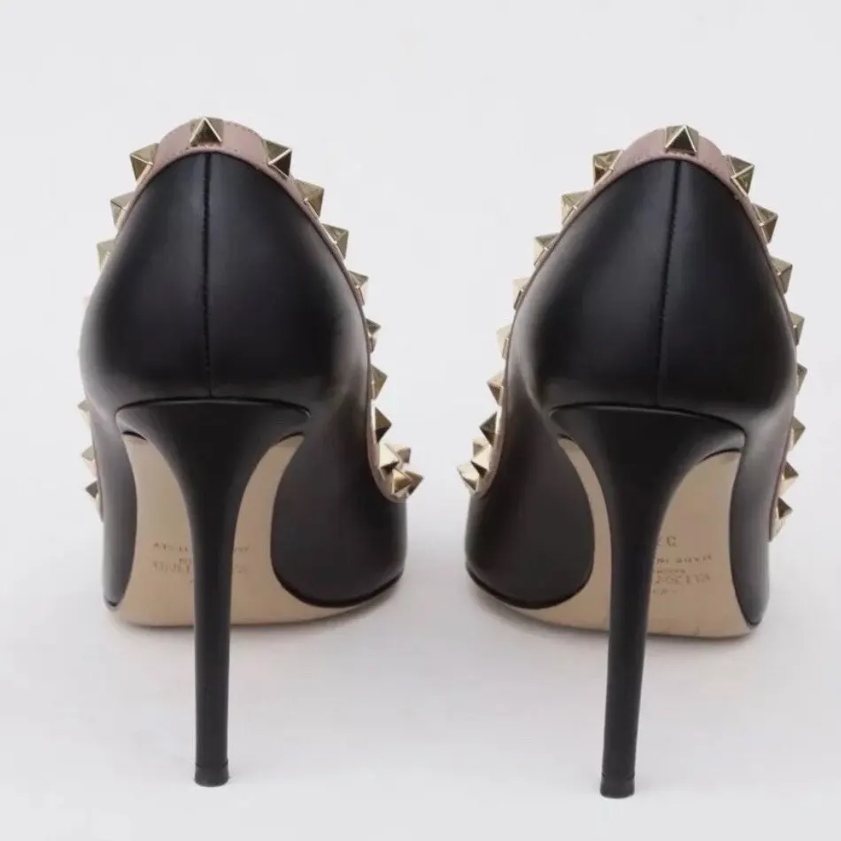Valentino Rock stud Black Pumps Black Leather Very good - Back View