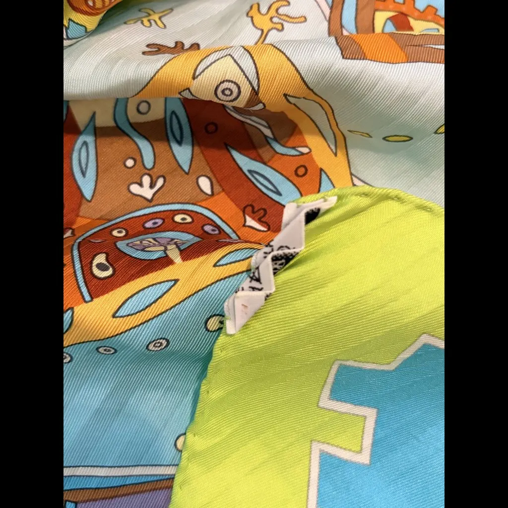 Hermès La Mécanique des Idées MultiColor Silk Very good - Inside View