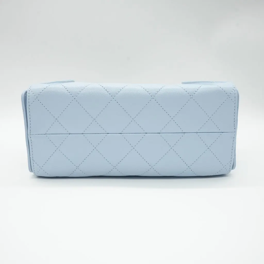 Chanel 25 Mini Handbag Light Blue Quilted Calfskin Leather Blue Leather Very good - Inside View