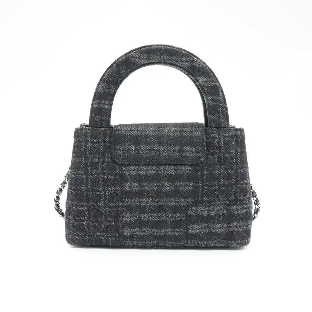 Chanel Mini Kelly Black and Grey Denim Black Denim Very good - Back View