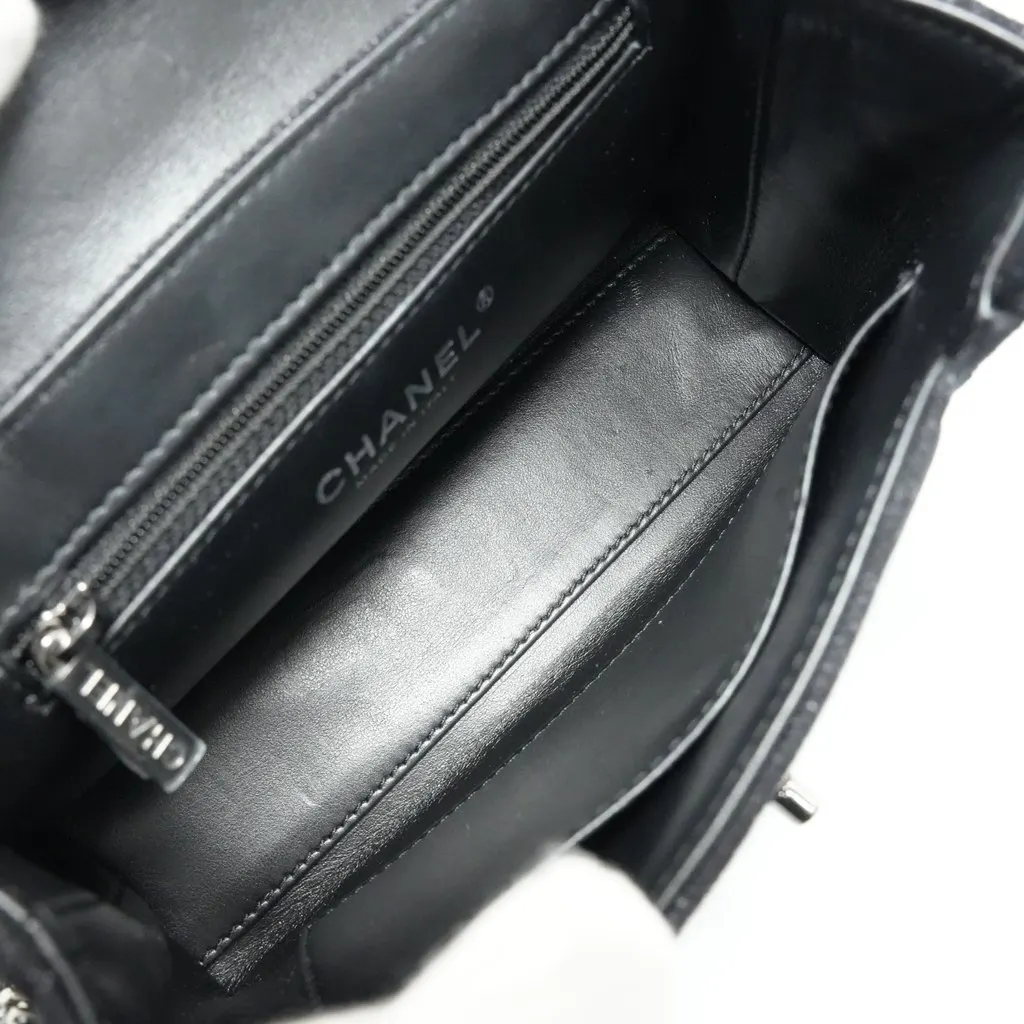 Chanel Mini Kelly Black and Grey Denim Black Denim Very good - Model View