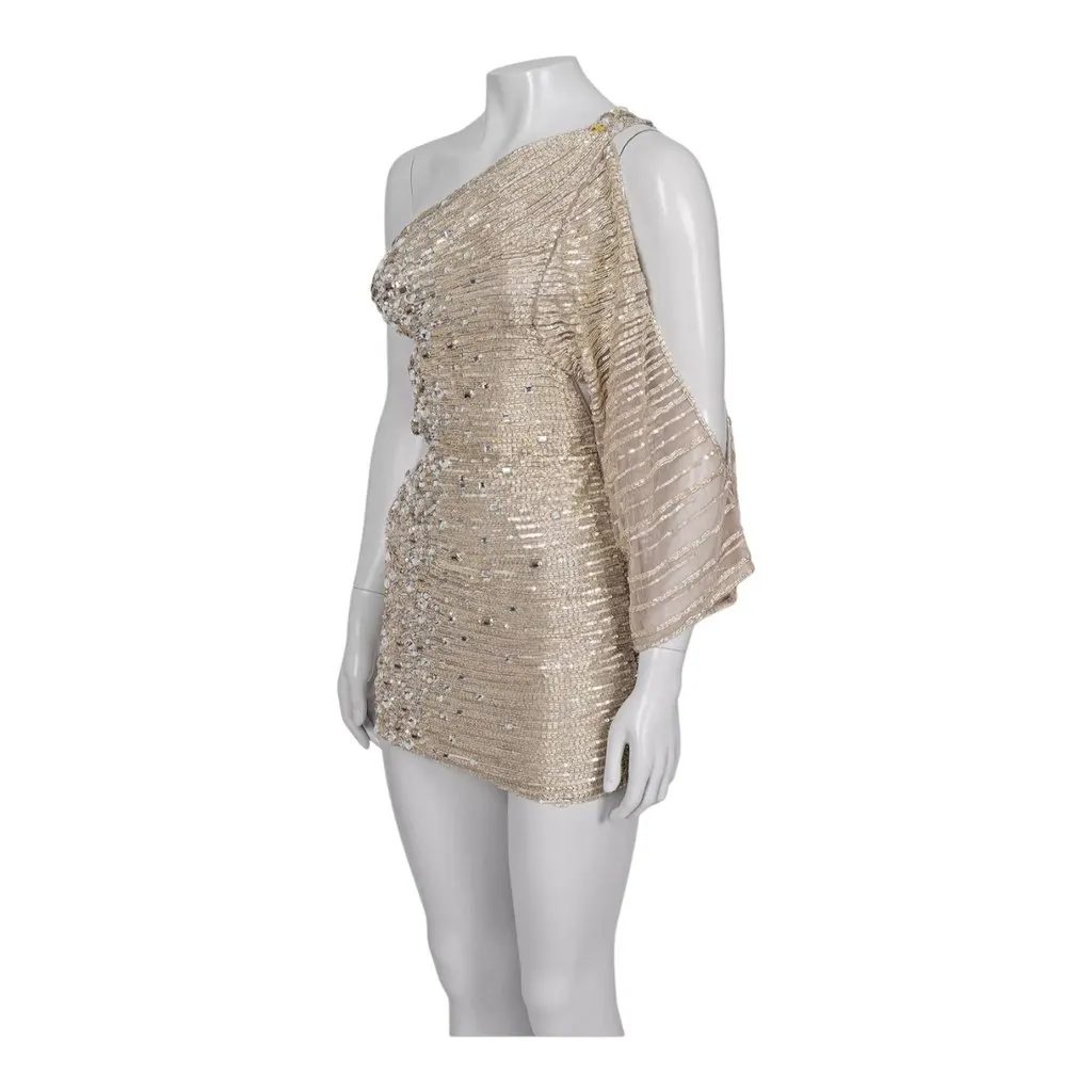 Zuhair Murad Zuhair Murad Silver Cocktail Dress with Embellishments, Size FR 36 Silver Silk Very good - Box View