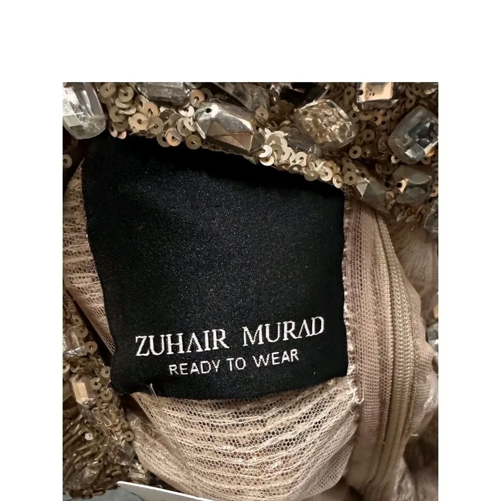 Zuhair Murad Zuhair Murad Silver Cocktail Dress with Embellishments, Size FR 36 Silver Silk Very good - Inside View