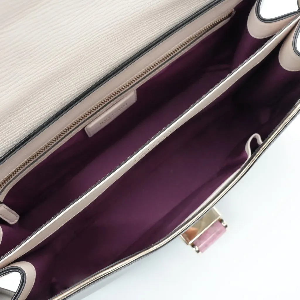 Bvlgari Isabella Rossellini White Shoulder Bag White Leather Fair - Model View