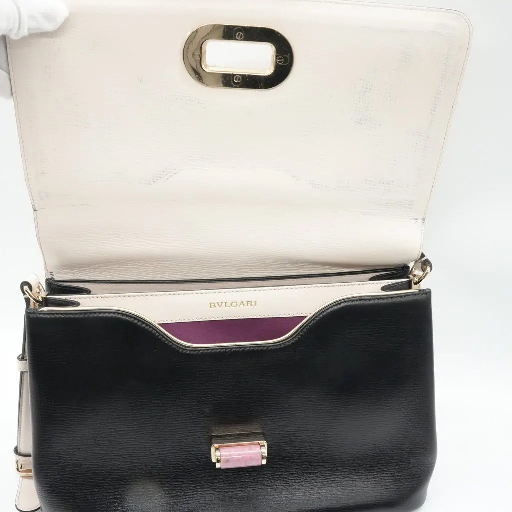 Bvlgari Isabella Rossellini White Shoulder Bag White Leather Fair - Box View