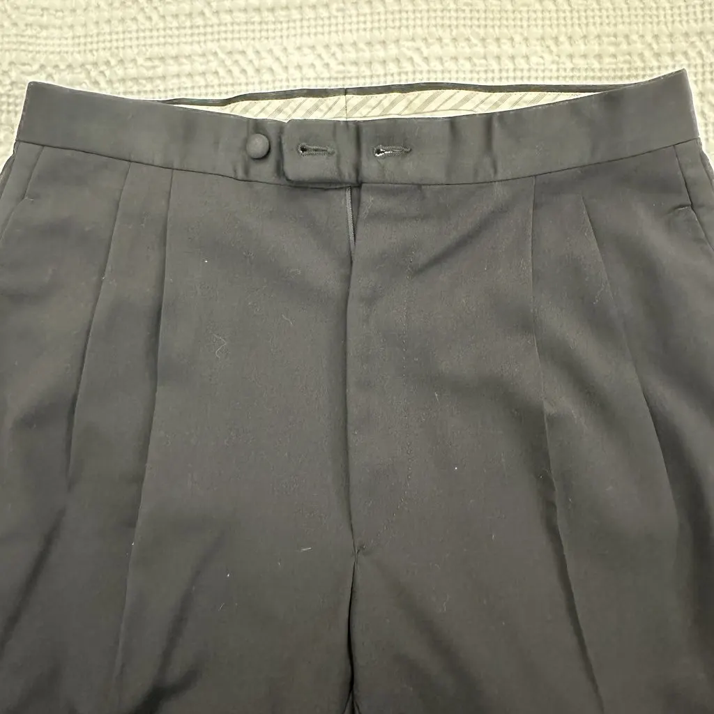 Pal Zileri Black Wool Tuxedo Trousers – IT 46 Black Wool Very good - Box View