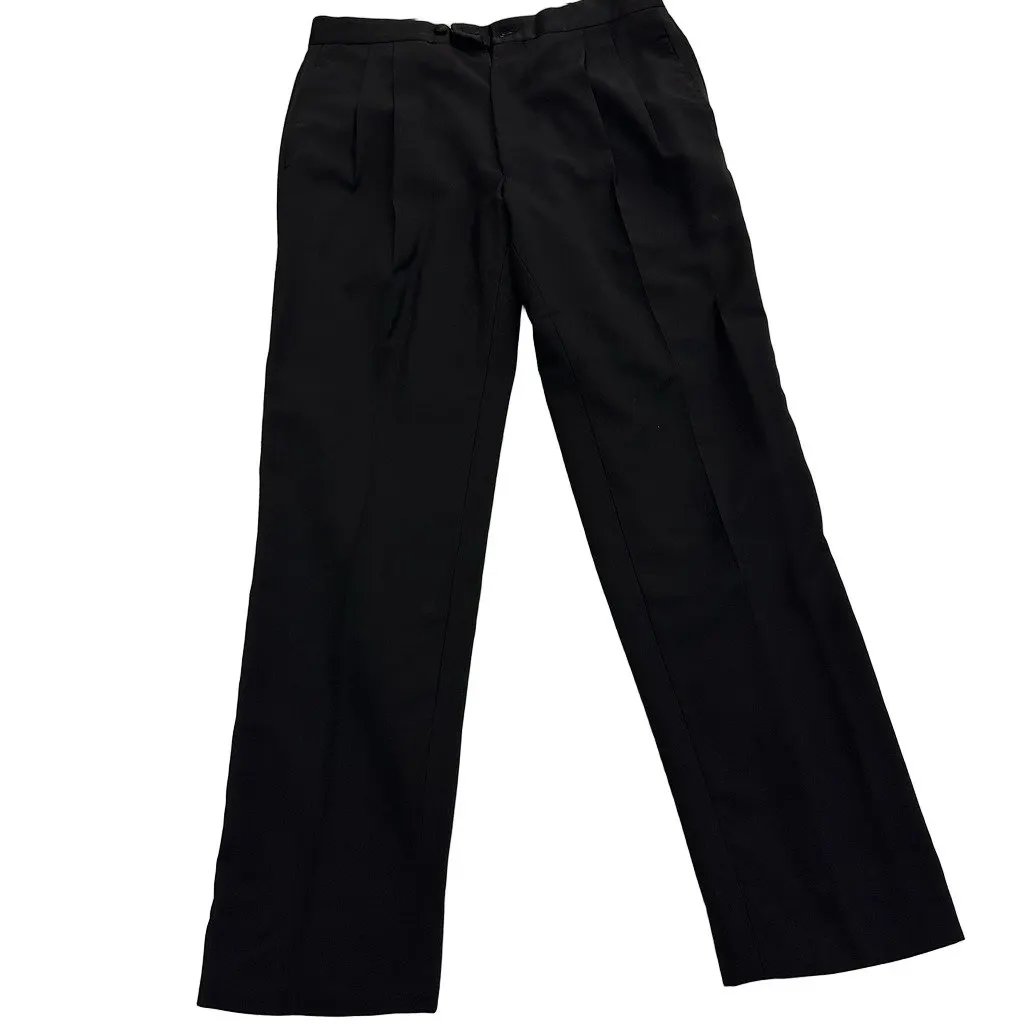 Pal Zileri Black Wool Tuxedo Trousers – IT 46 Black Wool Very good - Front View