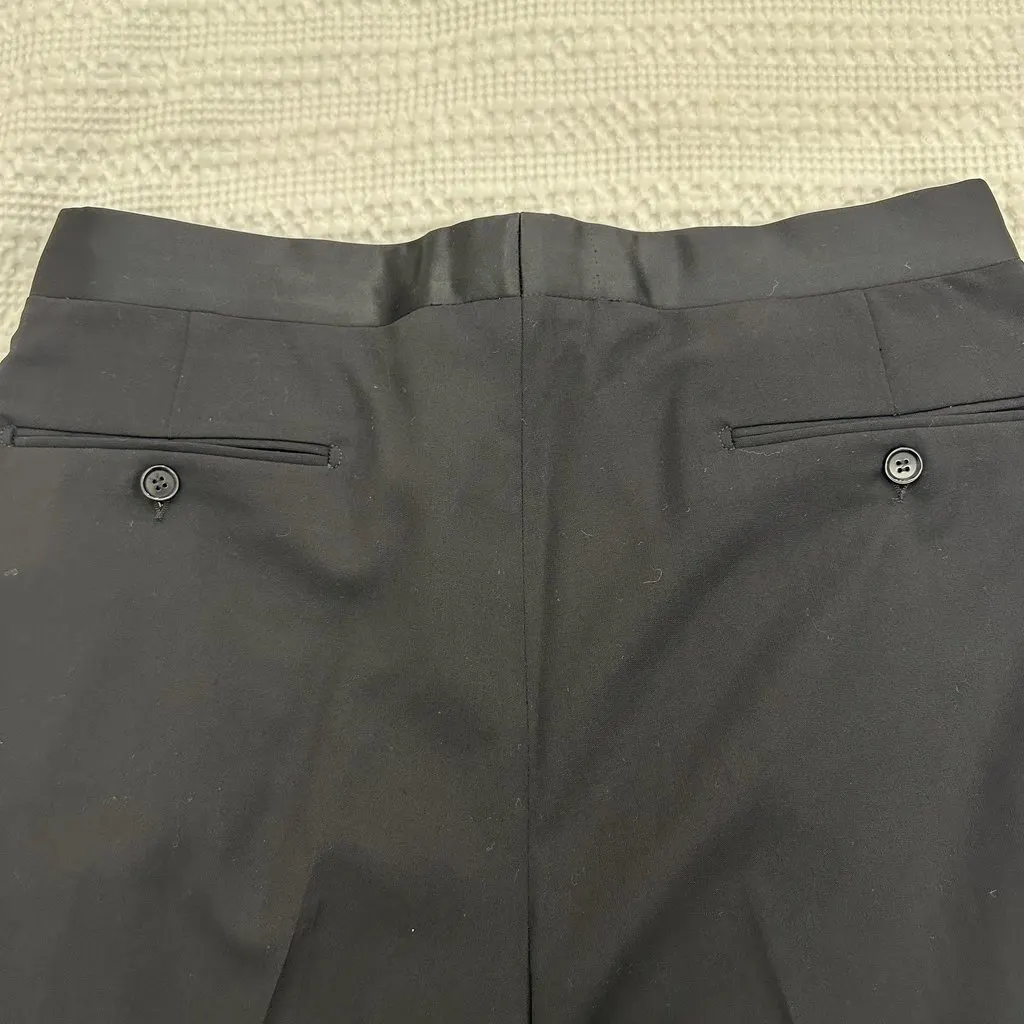 Pal Zileri Black Wool Tuxedo Trousers – IT 46 Black Wool Very good - Inside View