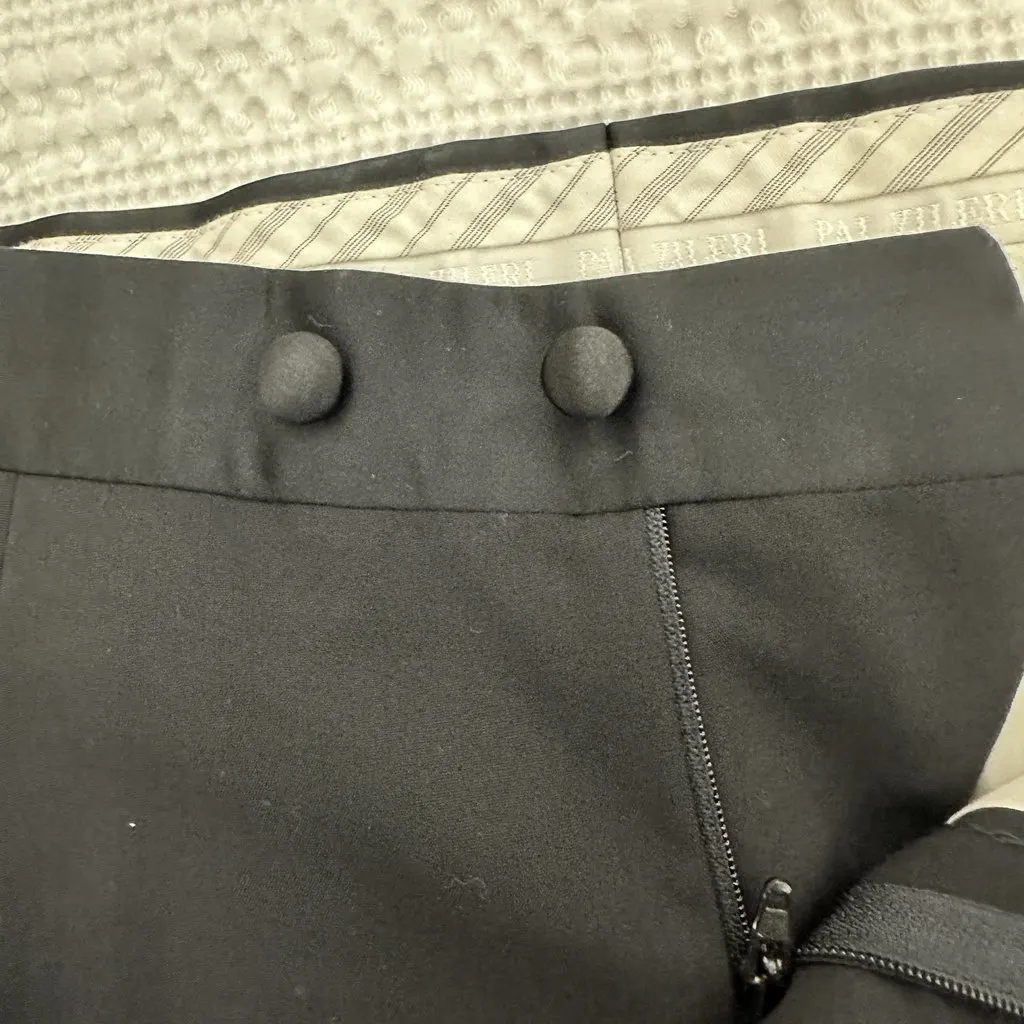 Pal Zileri Black Wool Tuxedo Trousers – IT 46 Black Wool Very good - Model View