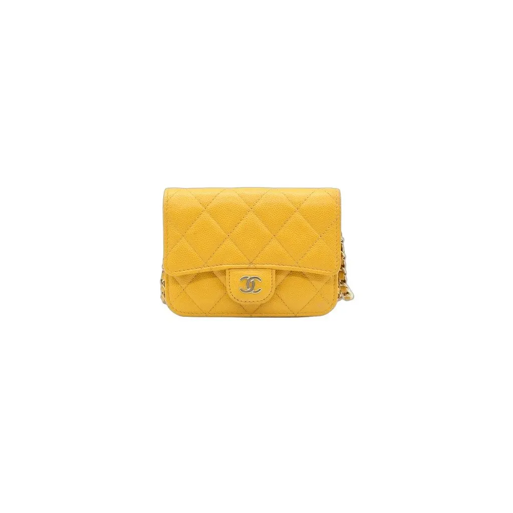 Chanel Mini Flap Shoulder Bag Quilted Vibrant Yellow