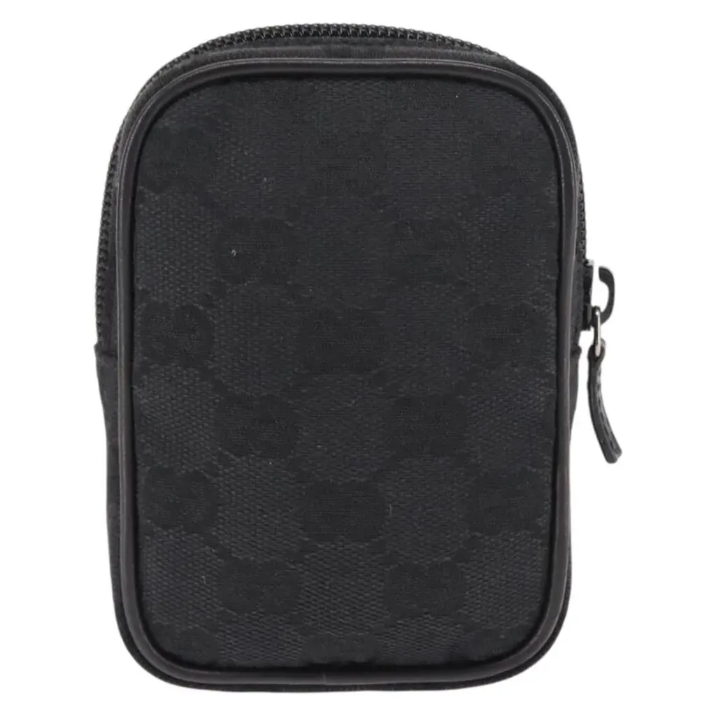 Gucci Canvas Pouch Black Canvas Good - Back View