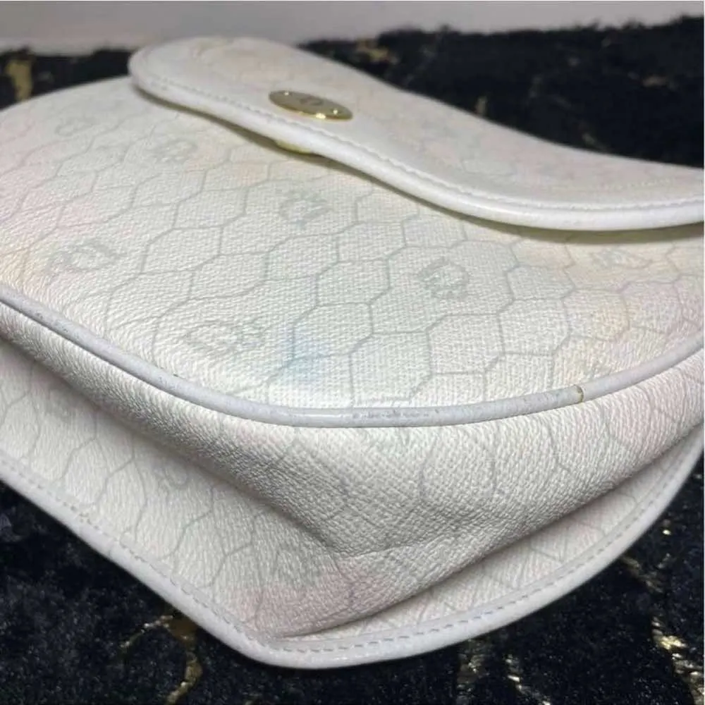 Dior Sling Bag White Canvas Gold Good - Model View