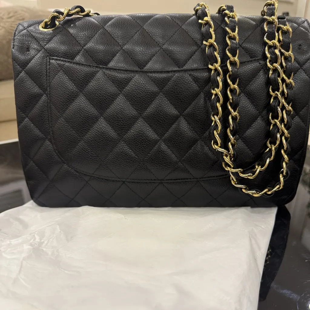 Chanel Timeless Black Leather Very good - Back View