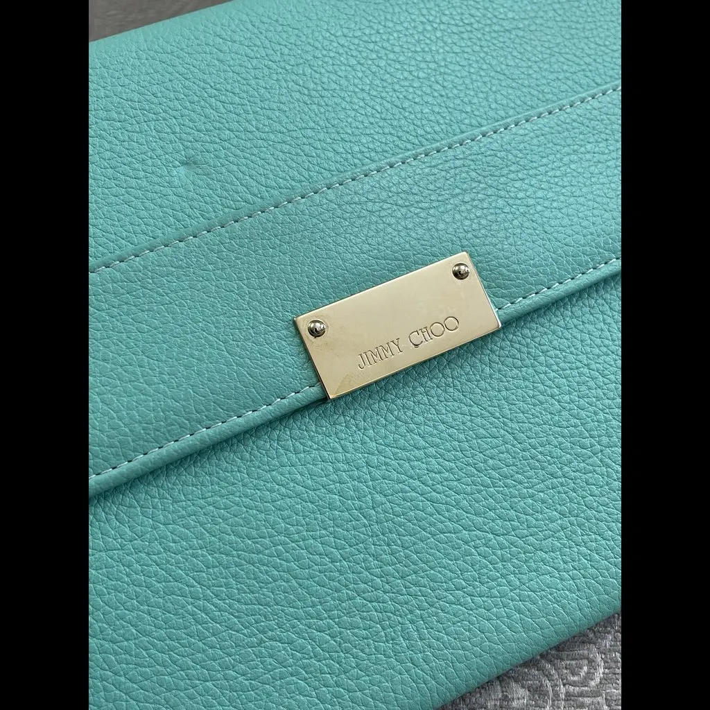 Jimmy Choo Green Leather Reese Clutch Green Leather Very good - Inside View