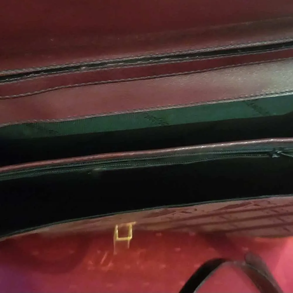 Balenciaga Vintage Bag Burgundy Canvas Gold Fair - Model View