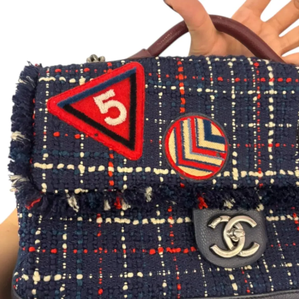 Chanel Airline Flap Navy Tweed Good - Box View