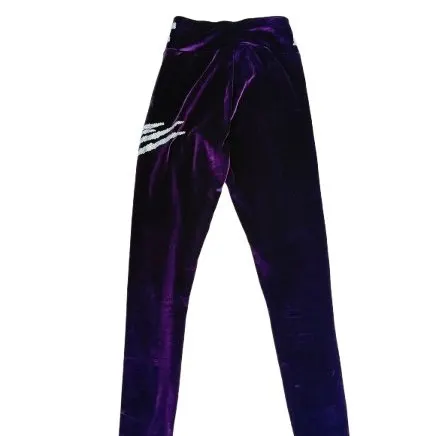 Philipp Plein Philipp Plein Sport “Ex boyfriend” Velvet Leggings Purple Polyester Never worn - Back View
