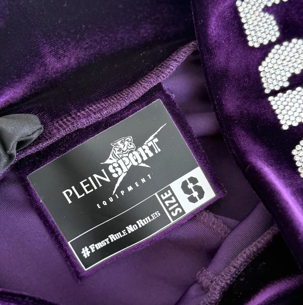 Philipp Plein Philipp Plein Sport “Ex boyfriend” Velvet Leggings Purple Polyester Never worn - Inside View