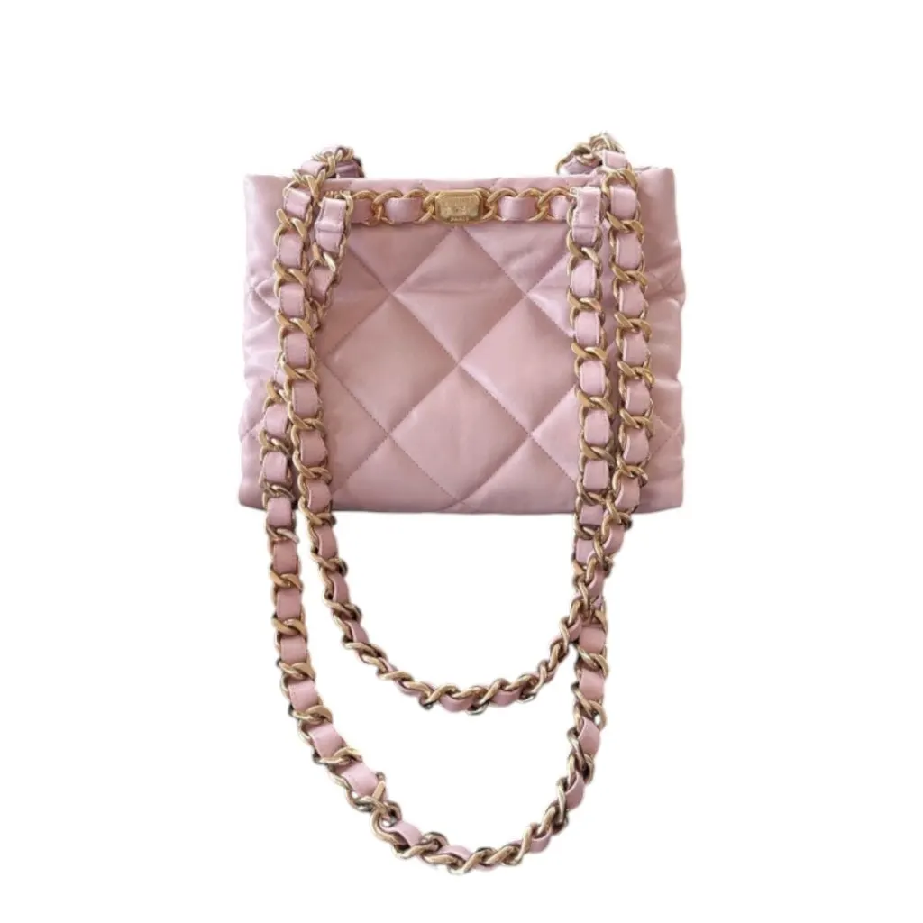 Chanel 19 bag Pink Leather Good - Model View