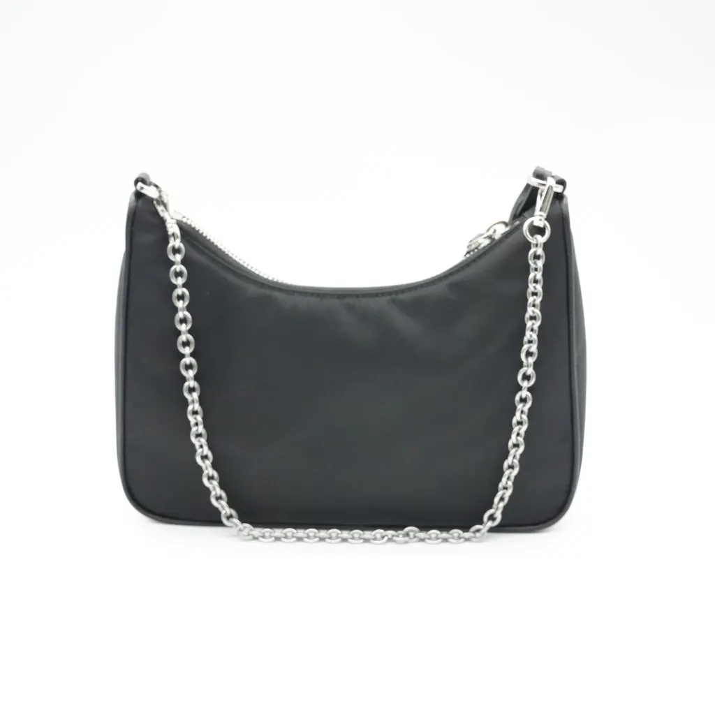 Prada Re-Edition 2005 Re-Nylon Bag Black Black Polyamide Very good - Back View