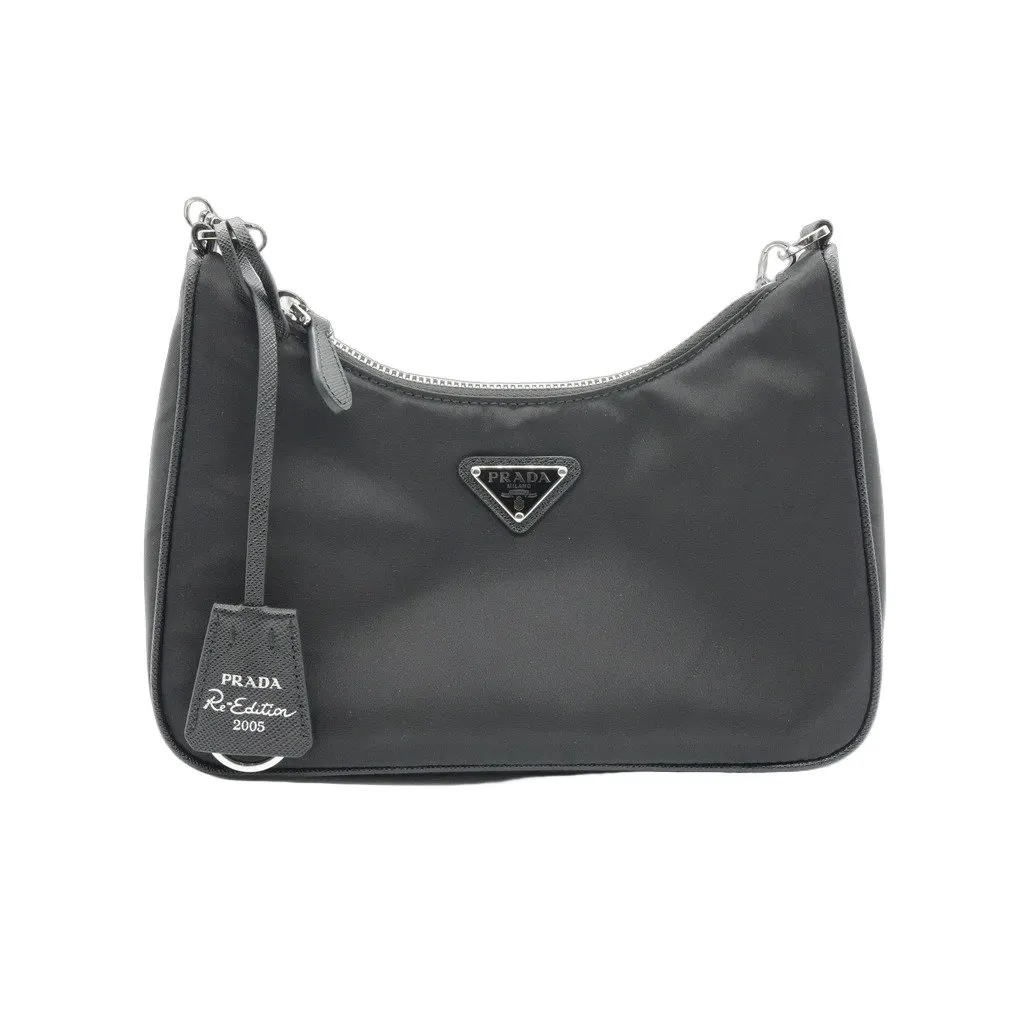 Prada Re-Edition 2005 Re-Nylon Bag Black Black Polyamide Very good - Front View