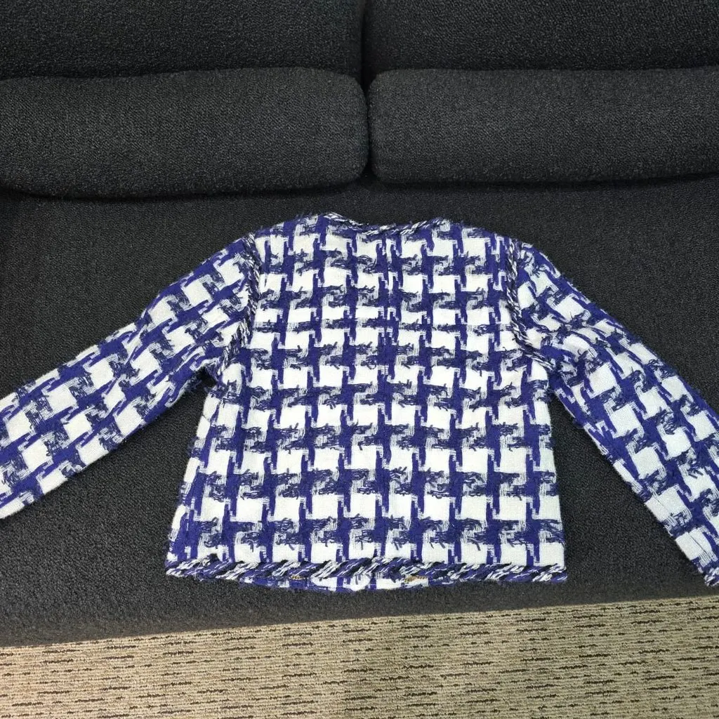 Chanel Chanel Tweed jacket Blue Tweed Very good - Back View