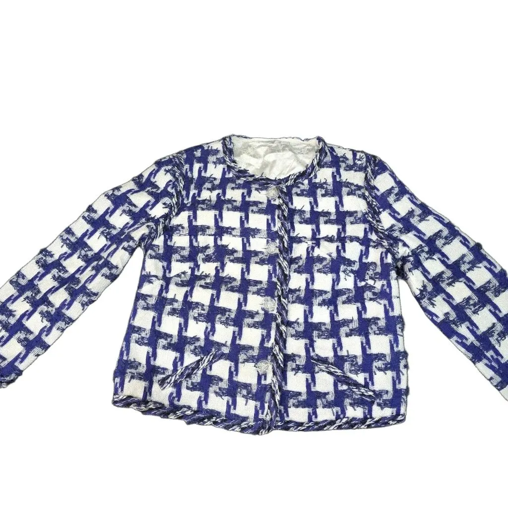 Chanel Chanel Tweed jacket Blue Tweed Very good - Front View
