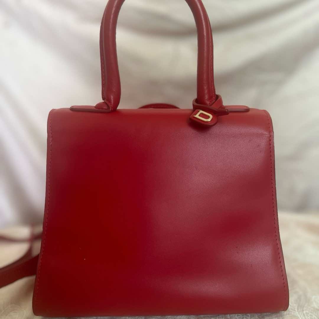 Delvaux Le Brillant Mini Red Leather Gold Very good - Back View